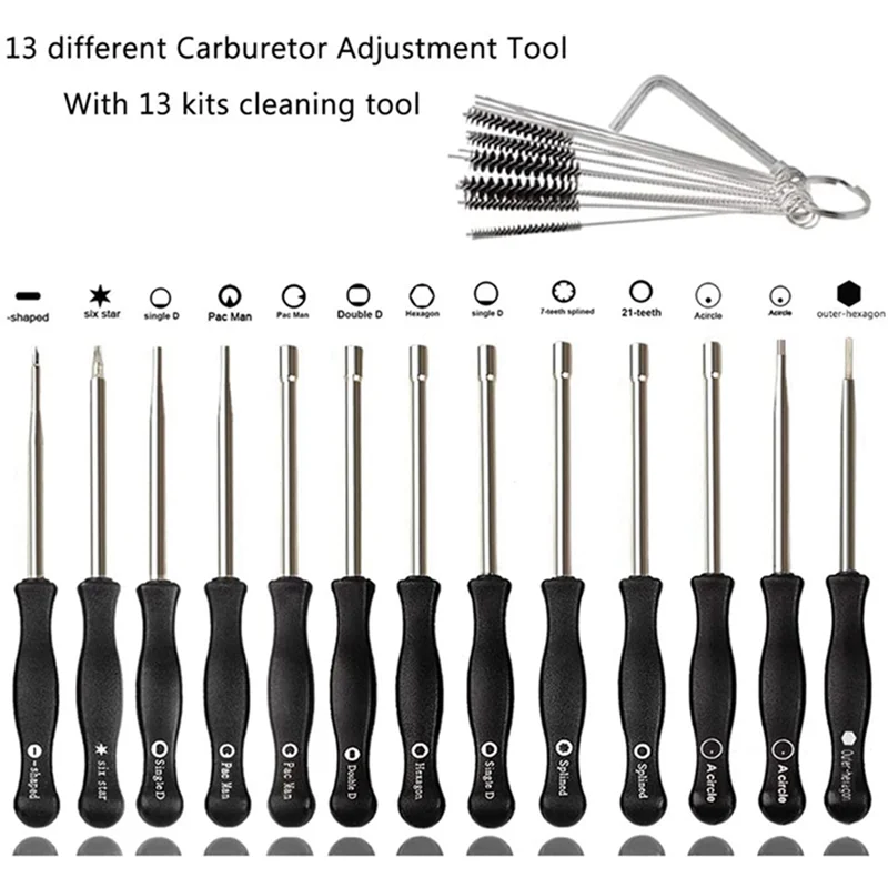 

ABRW-Carburetor Screwdriver Adjustment Cleaning Brush Tool Set Kit For 2-Cycle Small Engine Trimmer Weedeater Chainsaw Accessori