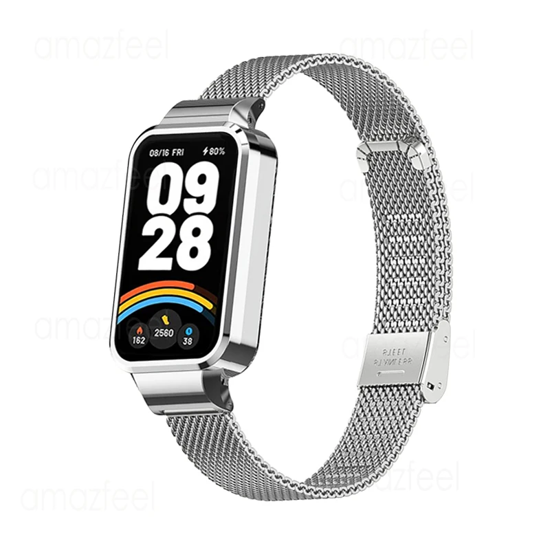 Браслет для Xiaomi Smart Band 9 Active, металлический ремешок, защитный чехол для Redmi Smart Band 3, ремешок для часов Mi Band 9 Active Cover