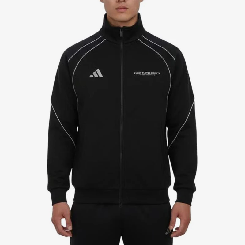 Adidas Authentic New Men's Black and White Zipper Open Jacket IB6966