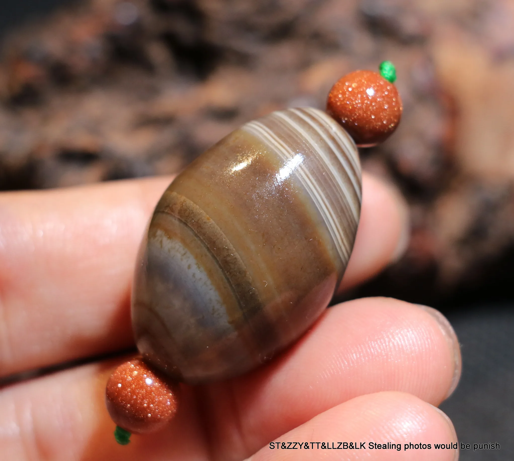 

Magic Power Energy Tibetan Old Agate Silkworm Stripes Healer Medicine Daluo dZi Bead Amulet LLZB LKbrother Talisman UPD0516