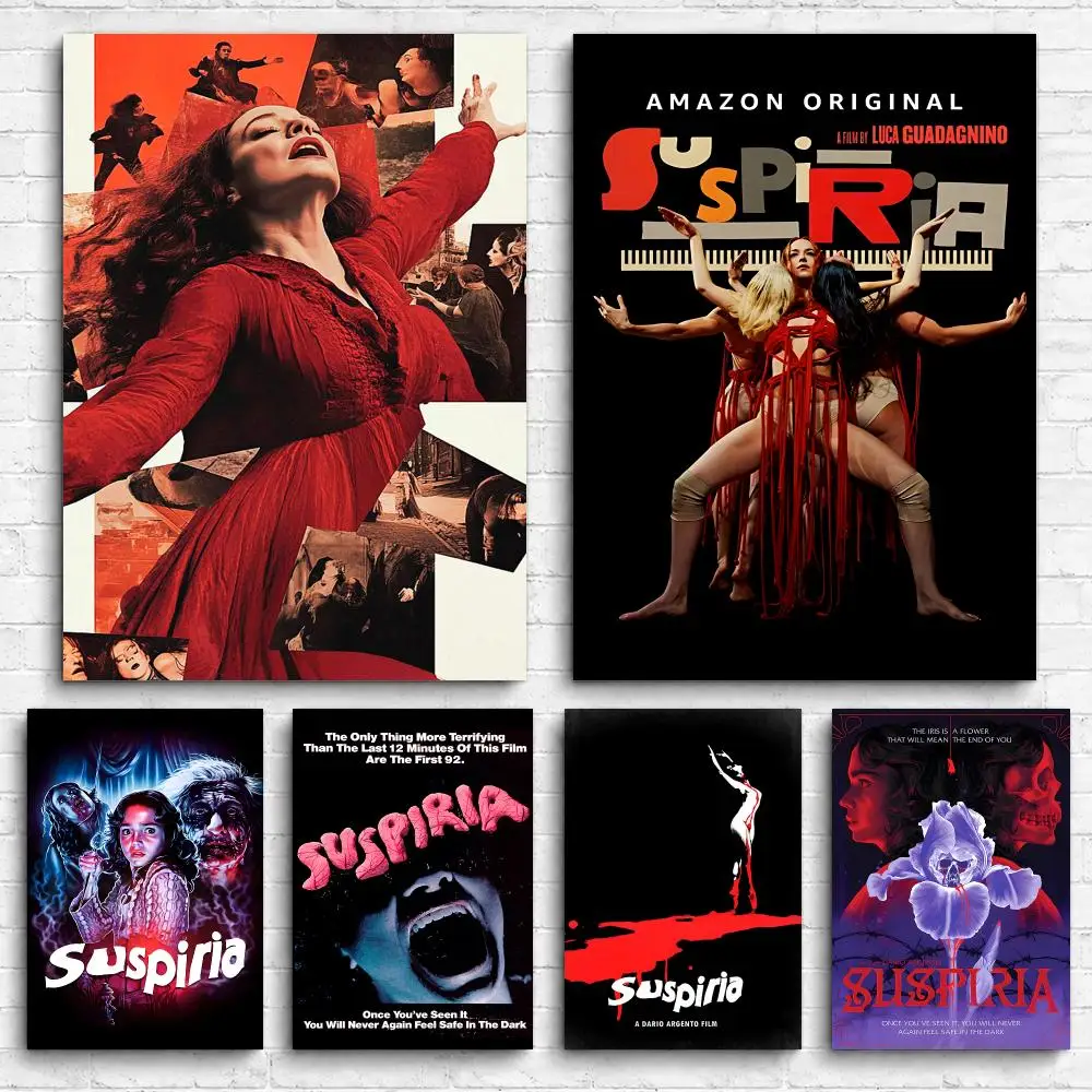 Horror Movie S-Suspiria Framed Wall Painting Ready to Hang Canvas Poster for Bedroom Living Room Hallway Home Decor Gift