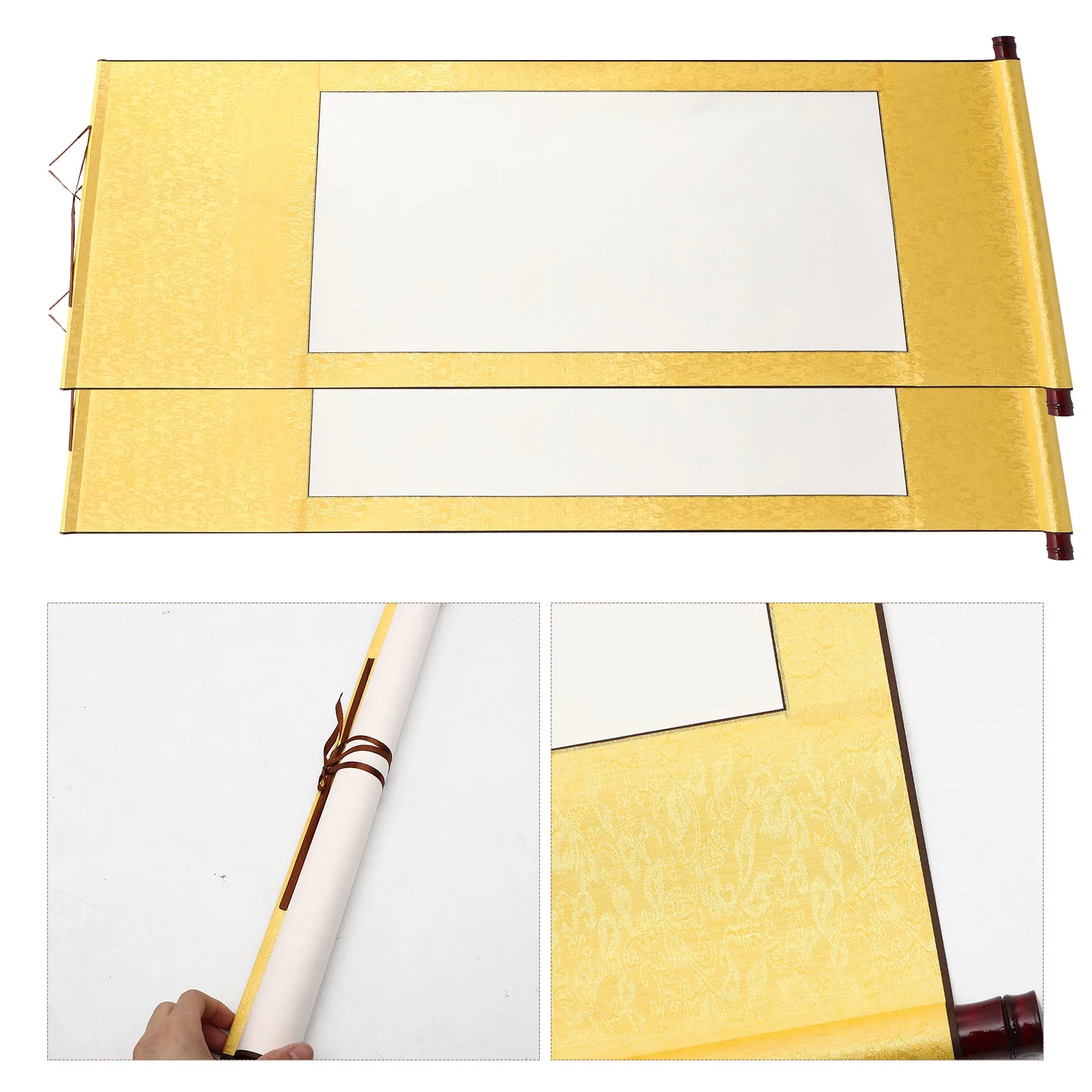2 Pcs Blank Scroll Drawing Parchment Chinese Calligraphy Paper for Painting Writing