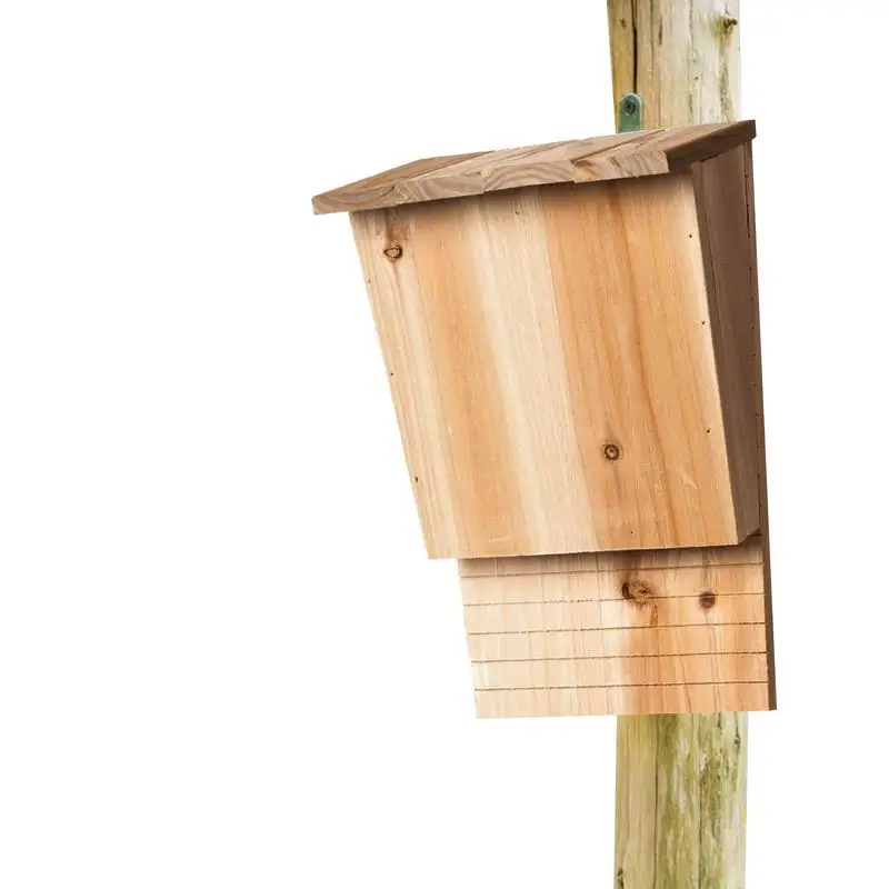 Untreated Bat Houses Weatherproof Outdoor Screwed Bat House & Nesting Box Summer & Winter Quarters Garden Bat House With Roof