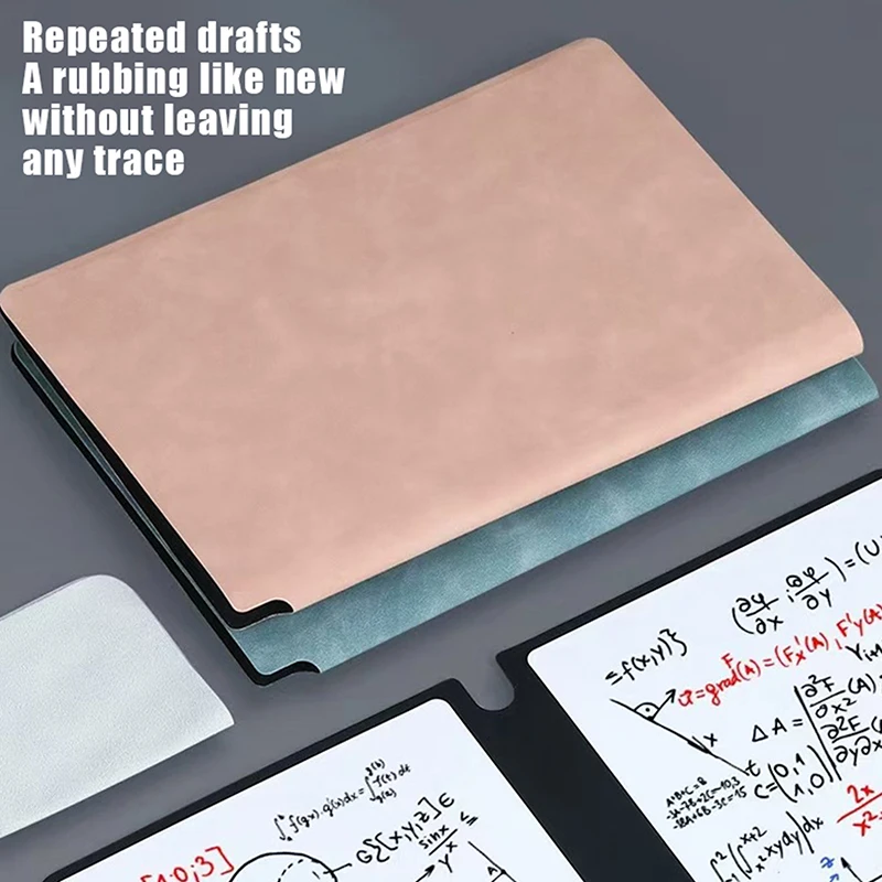 Portable A5 Whiteboard Notebook Set With Whiteboard Pen Erasing Cloth Leather Memo Pad Weekly Planner Reusable Office Stationery