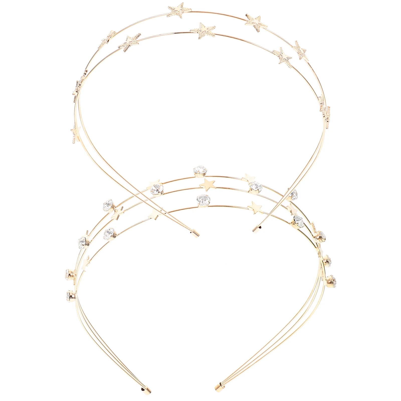 

2Pcs Star Bride Head Accessories Women Thin Metal Bridal Hair Headb s Golden Wedding Party Accessories Hair Girls