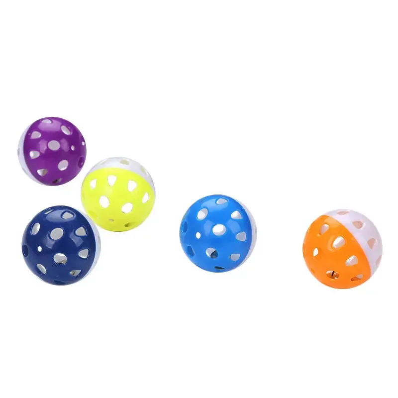 5 stücke/Set 4,3 cm hohle Glocke Ball necken Katzen spielzeug Haustier Spielzeug Plastik ball Weihnachts schmuck Katzen spielzeug interaktive Haustier produkte