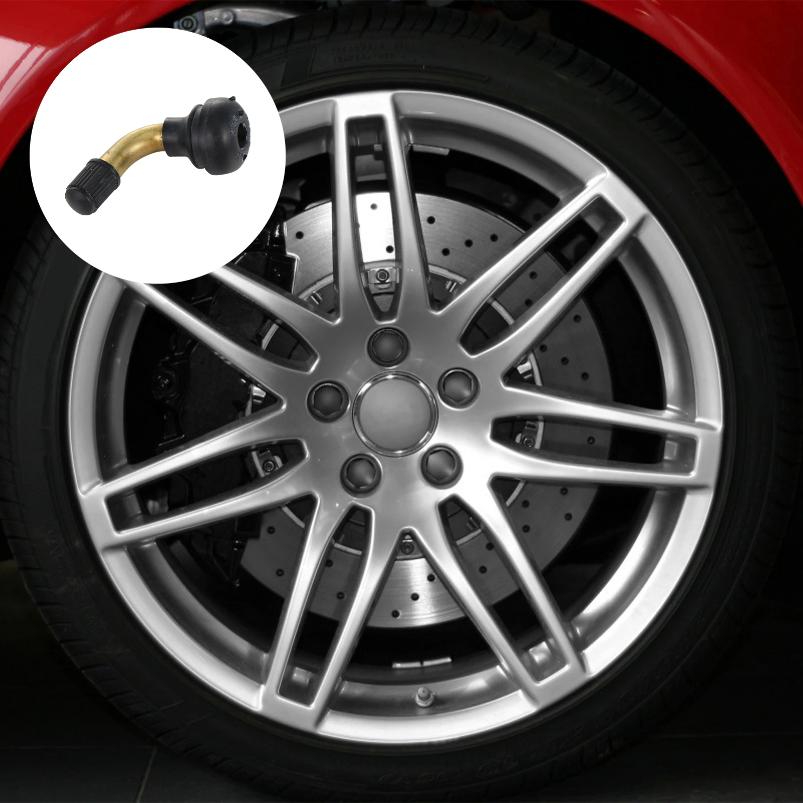 

5Pcs 45 Degree Angled Brass Stem Snap-in Rubber Base Scooter Motorcycle Tubeless Tire Valve Extension Easy Access