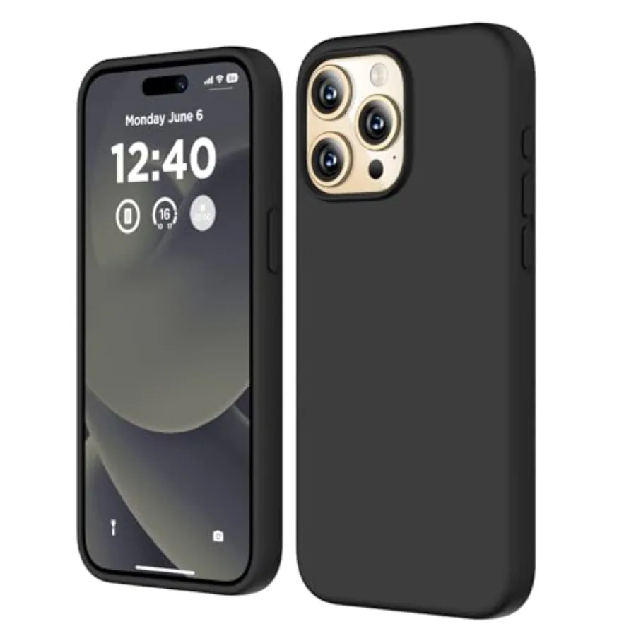 

Compatible with iPhone 15 Pro Max Case, Liquid Silicone Case, Full Body Shockproof Protective Cover Slim Thin Phone Case with S