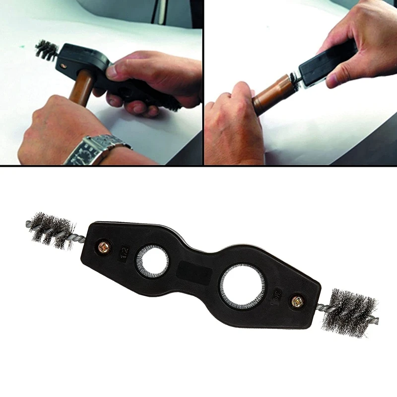 Cepillos de tubería de cobre de 4 piezas, herramienta de limpieza de tuberías, limpiador de tuberías de cobre, cepillos de montaje de tubos de cobre, para fontanería