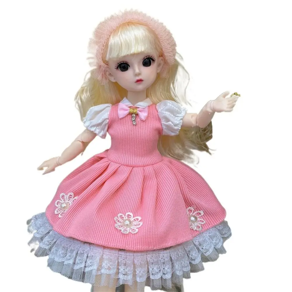 Boneca DIY com articulações removíveis para meninas, bonecas Bjd 1/6, vestido com roupas e sapatos, olhos delicados, brinquedo presente de aniversário, conjunto completo na moda