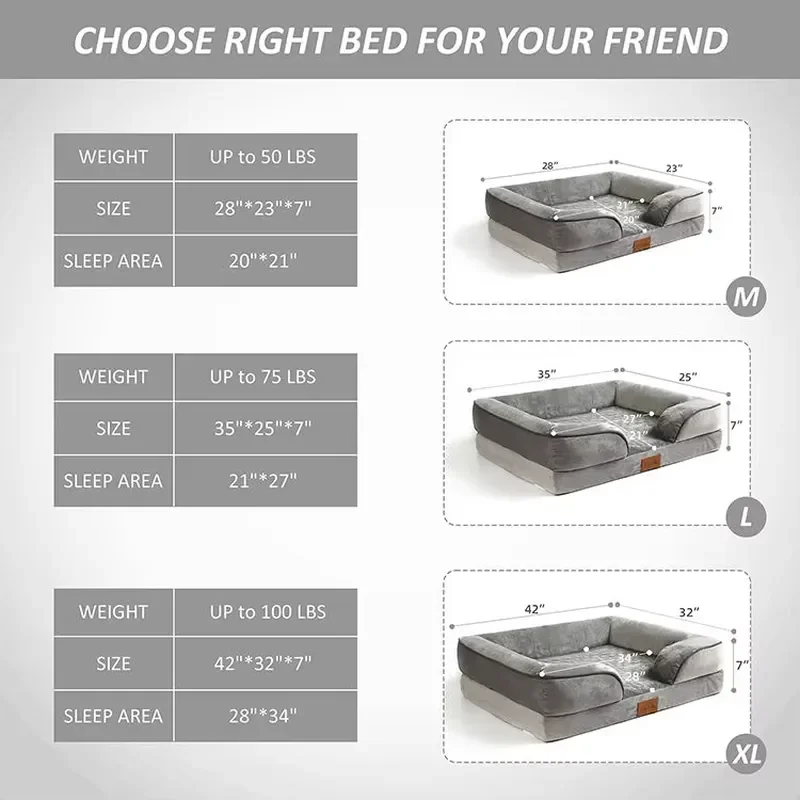 ZMaker Large Human Dog Bed Extra Large Dog Bed Orthopedic Memory Foam Giant Human Pet Bed