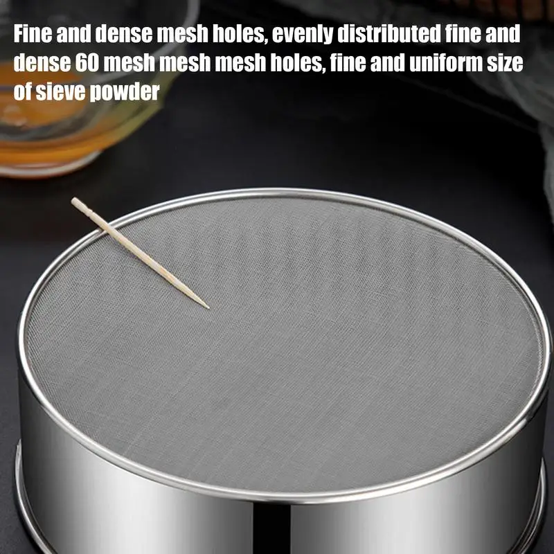 Flour Sieves Stainless Steel Thickened Superfine Screen Mesh Powdered Sugar Sifter Icing Sugar Shaker Strainer Sieve Hand Sifter