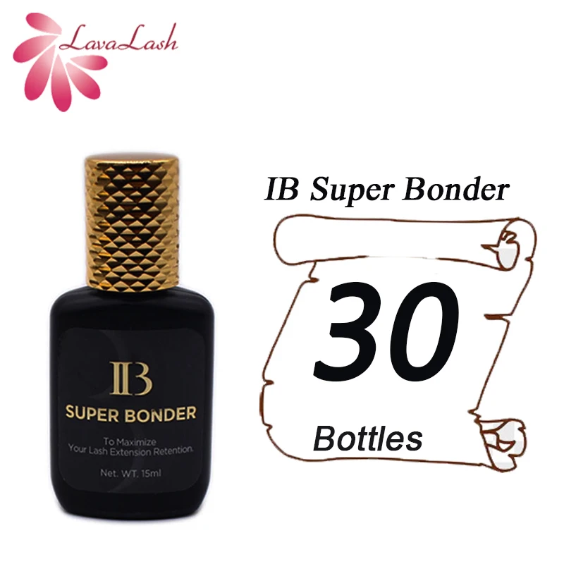 30 Bottles IB Super Bonder V2 15ml Transparent Maximize Eyelash Extensions Glue Korea IBeauty Adhesive Curing Liquid