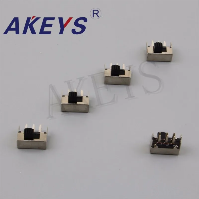 10PCS SK-22F05 2P2T Double pole double throw handle heights 7mm slide switch side insert 6 pin with 2 fixed pin