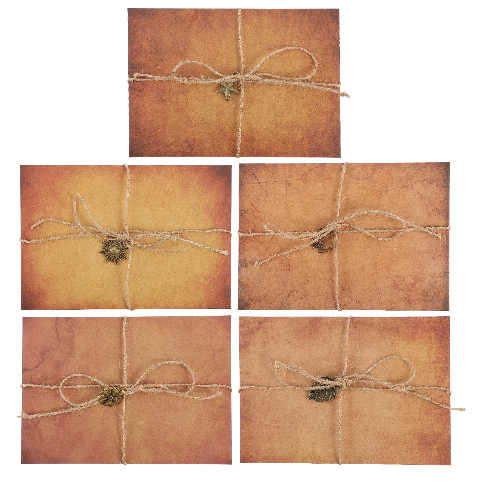 

Retro Letter Paper Envelope Set 5 Pieces Kraft Writing Paper Vintage Handwritten Envelopes Invitations Calligraphy Stationary