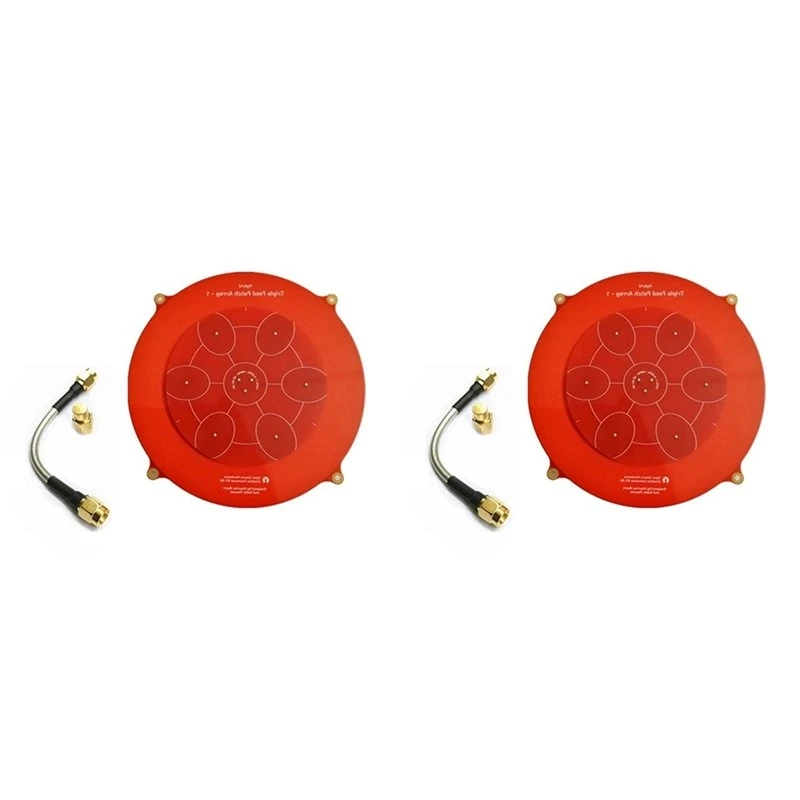 A72Z 2 Set 150Mm Triple Feed Patch 5.8Ghz 14Dbi Pagoda Array FPV Antenna Image Transmitter Flat Panel Antenna Red