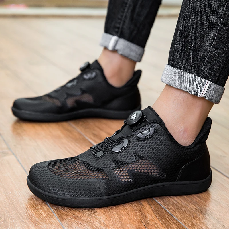 Summer Men Women Weight Training Shoes Black Wide Fitness Yoga Shoe Unisex Mesh Breathable Indoor Gym Shoes Squat Hard Pull Shoe