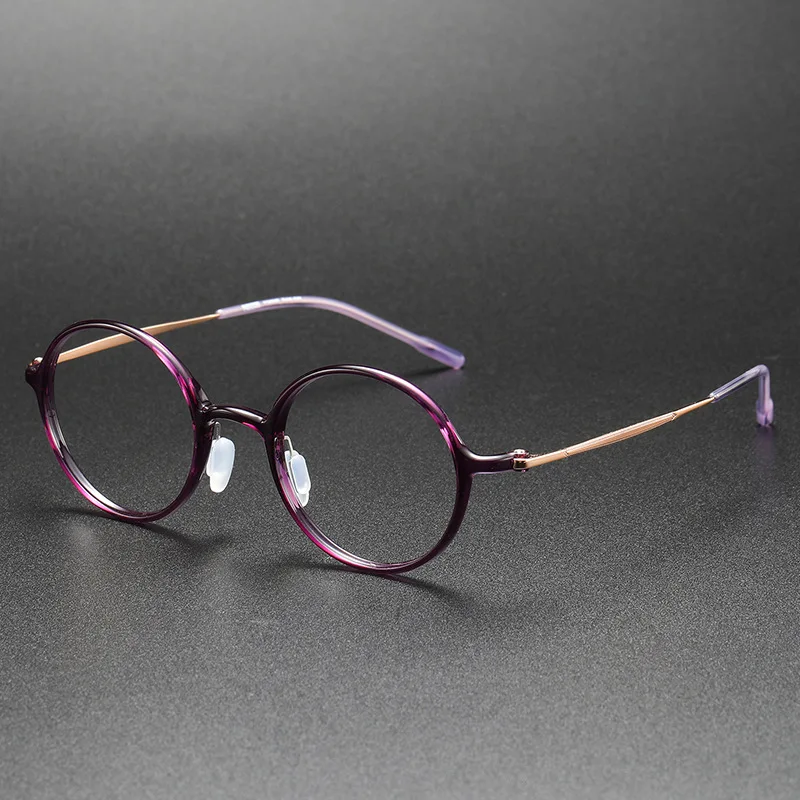 Japan Brand Titanium Glasses Frame Plastic Steel Retro Round Eyeglasses Men Women Myopia Prescription Eyewear Blue Light Lenses image 5