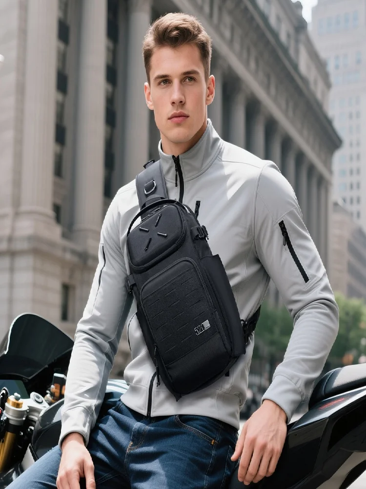 AliExpress OZUKO Men's outdoor leisure cycling crossbody bag high-quality shoulder bag travel waterproof sports fitness chestbag