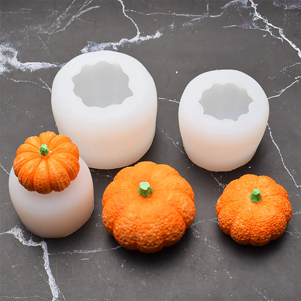 Silicone world 3D Pumpkin Candle Silicone Mold Chocolate Cake Baking Mold Resin Epoxy Aromatherapy Gypsum Handmade DIY Mold