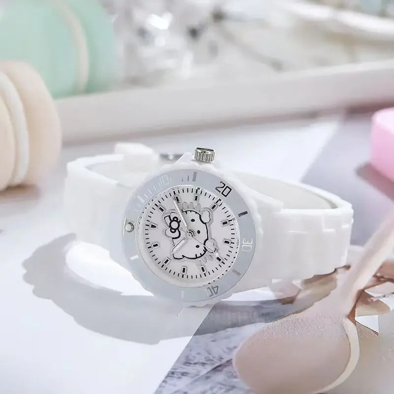 Sanrio Hello Kitty Quartz Wristwatches Cartoon Anime Watches Children Students Digital Clock Girl Kawaii Wristwatch Party Gift