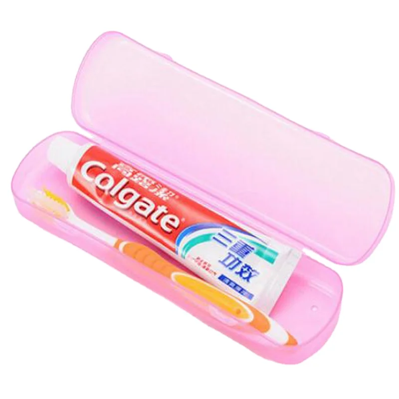 Bathroom Accessories Portable Outdoor Travel Toothbrush Toothpaste Storage Box Only Empty Transparent Candy Color