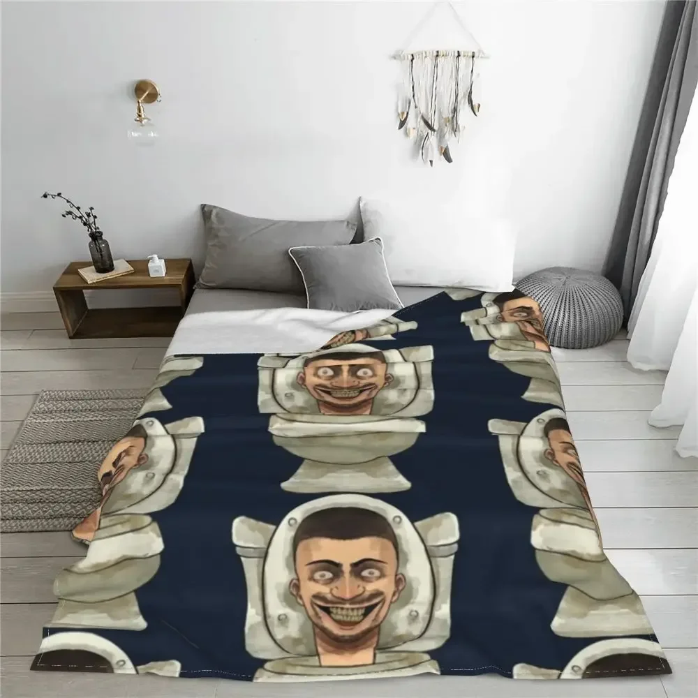 Skibidi المرحاض الفانيلا الطفل بطانية جودة لينة دائم الشر التلفزيون رمي بطانية الخريف كرسي أريكة سرير الجدة المفرش #6