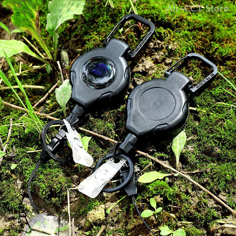 1Pc Retractable Pull Badges ID Reel Carabiner Key Chain Anti-theft Rope Buckle Elastic Key Holder Outdoor Keychain Tools