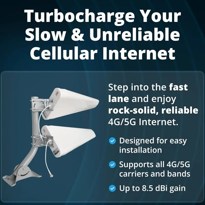 Legacy 2x2 MIMO Directional Log Periodic Antenna Kit |   Externe Antenne für 4G/5G-Router und Gateways |   für T-Mobile Home