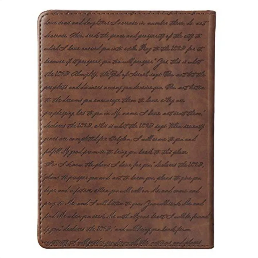 Regalos de arte cristiano Diario de piel sintética marrón para séos los planes Jeremías 29:11 Versículo de la Biblia Inspiration Flexcover de tamaño manual
