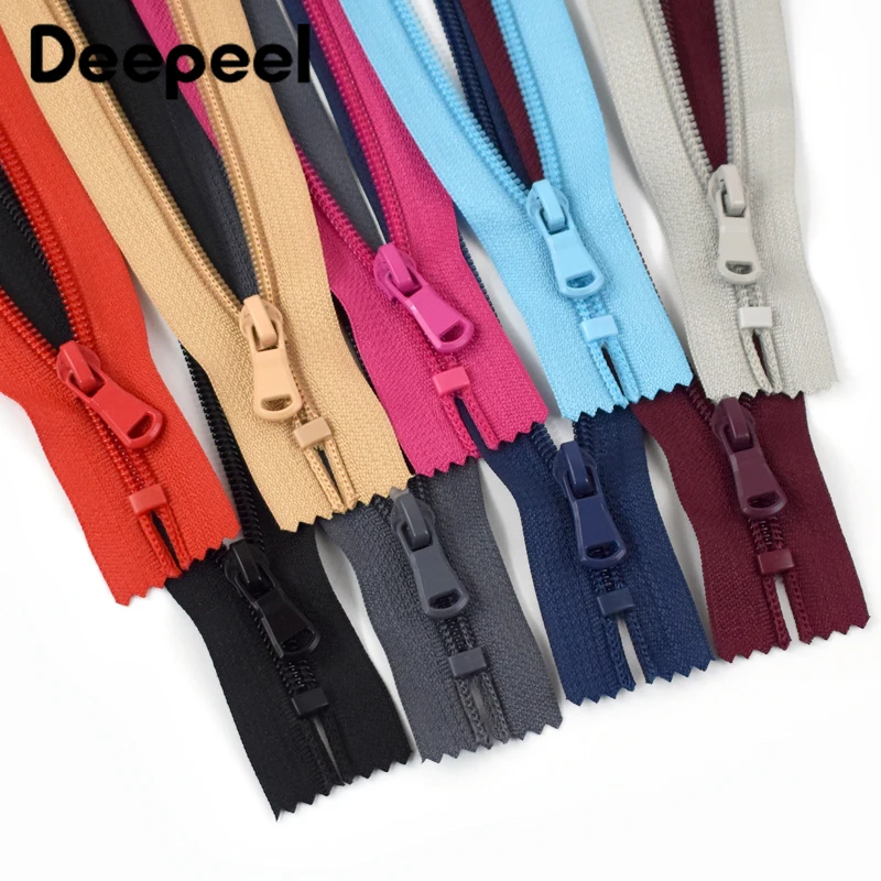 5/10Pcs Deepeel 5# Nylon Zippers 15/20/25/30cm Close-end Bag Down Jacket Decorative Zipper Sewing Closure Zip Repair Material