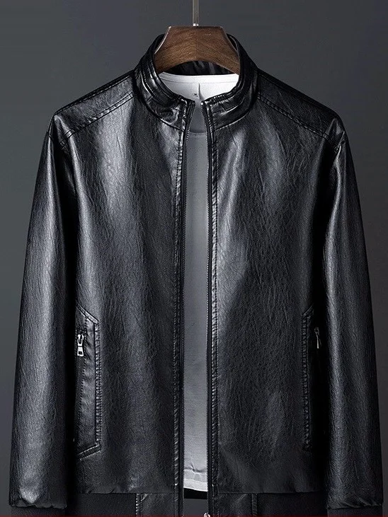 

Slim Fit Leather Jaet Men's Faionable New Sle Motorcycle Thin eepskin Jaet Men's Outerwear Trendy Korean Version