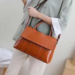 Women's Cowhide Genuine Leather Bag Female Crossbody Designer Luxury Shoulder Bags Ladies Casual Retro Large Capacity Handbag