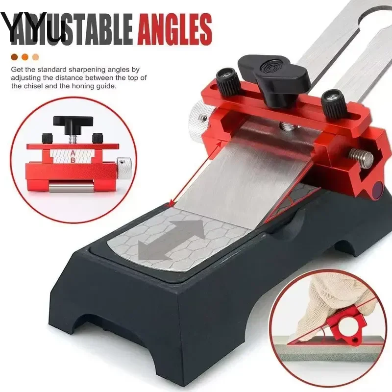 custom for Professional Knife Sharpening Jig Honing Guide Angle Adjustable Tool Chisel Plane Blade Sharpener with Stone