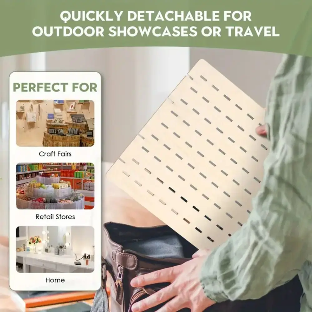 عرض جديد Pegboard حامل القرط خشبي سعة كبيرة مربط القرط المنظم بسيط دائم تخزين المجوهرات الرف