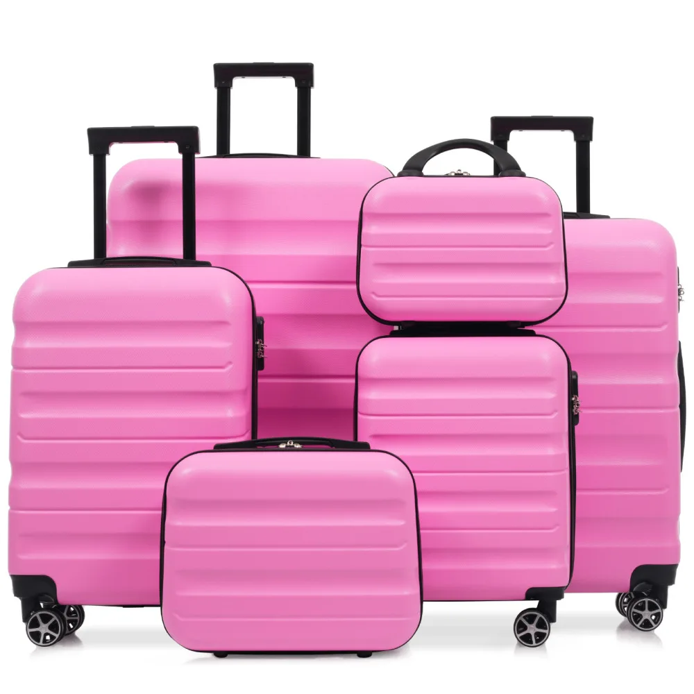 

6-Piece ABS Hardshell Luggage Se -Lightweight & Durable Suitcases with Dual Spinner Wheels