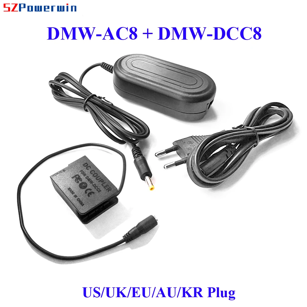 

Адаптер для камеры Power win DMW-AC8 + DMW-DCC8, искусственный источник питания для FZ1000, FZ300, FZ200, G7, G6, G5