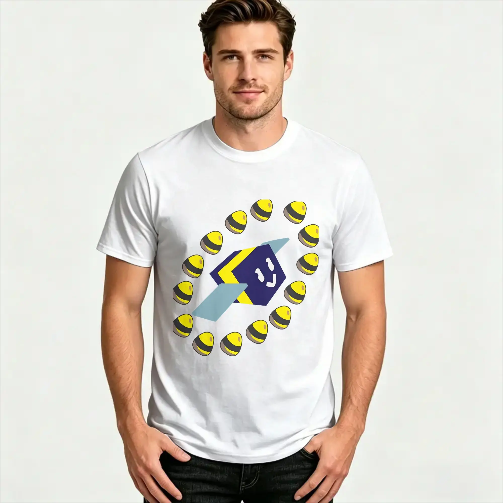 Cute Bee Swarm Simulator  Men Women's T Shirts Unique Tee Shirt Short Sleeve O Neck T-Shirt Cotton New Arrival Clothes