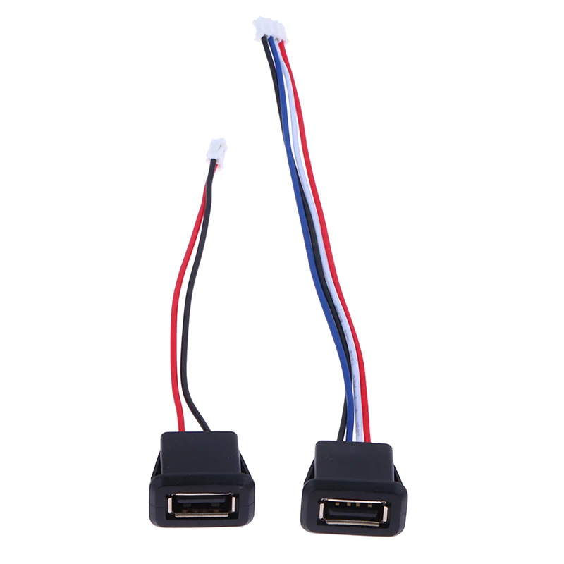 1pc 2 Pin 4 Pin USB 2.0 Female Power Jack 2P 4P USB 2.0 Charging Port Connector Data Interface with Cable USB Charger Socket