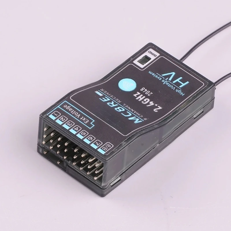 MC8RE V2 8 Channel 2.4G Radio Receiver HV Signal Receiving Module for RC Fixed Wing Car Model Aircraft Control Parts