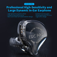 KZ EDC PRO in Ear Earphone High-Sensitivity Large Dynamic Earbuds HiFi Bass Music IHeadphone Detachable Cable ZVX ZEX DQ6 DQS