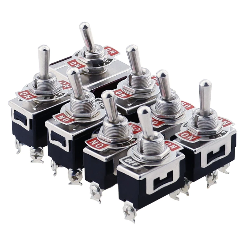 Mini Auto Toggle Switch AC 250V 16A 2/3/4/6/12 Pin ON-OFF ON-ON ON-OFF-ON 2/3 Position Copper/Silver Contact