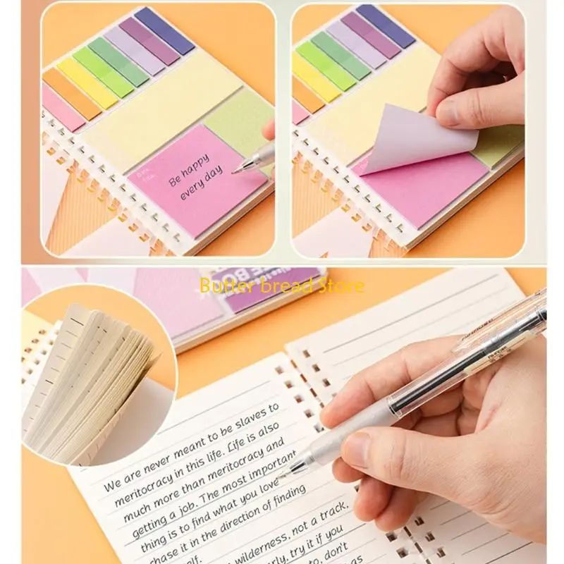 W89C Recyclable Paper Notebook and Adhesive Note Set for Note Taking Daily Planning