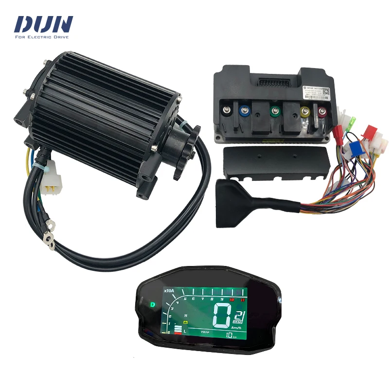 

QS 90 1KW PMSM 72V 55KMH Mid Drive Motor with Fardriver ND72260 Controller and DKD Display Speedometer