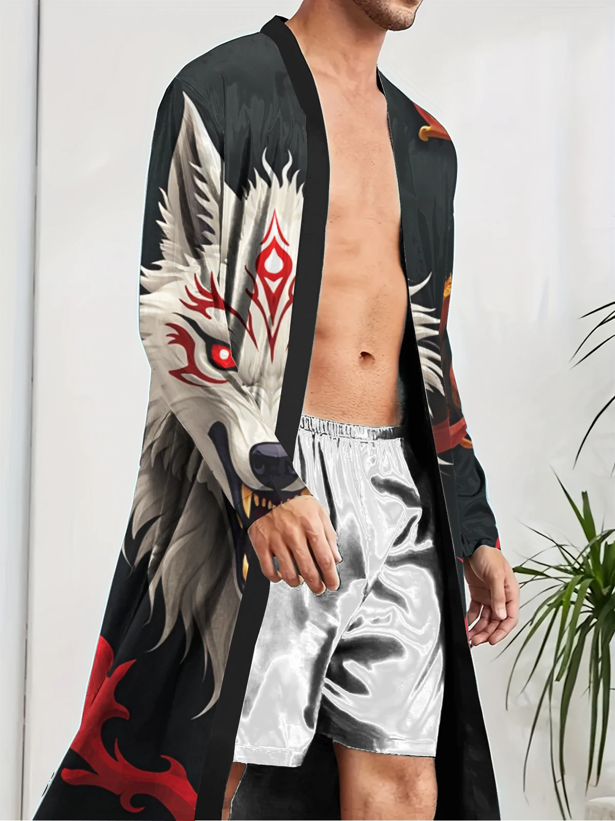 1pcs Men's Robes 2026 Spring/Summer Men's bathrobe sleepwear Funny pajamas Graphic Bathrobe Breathable Robes 3D Printed