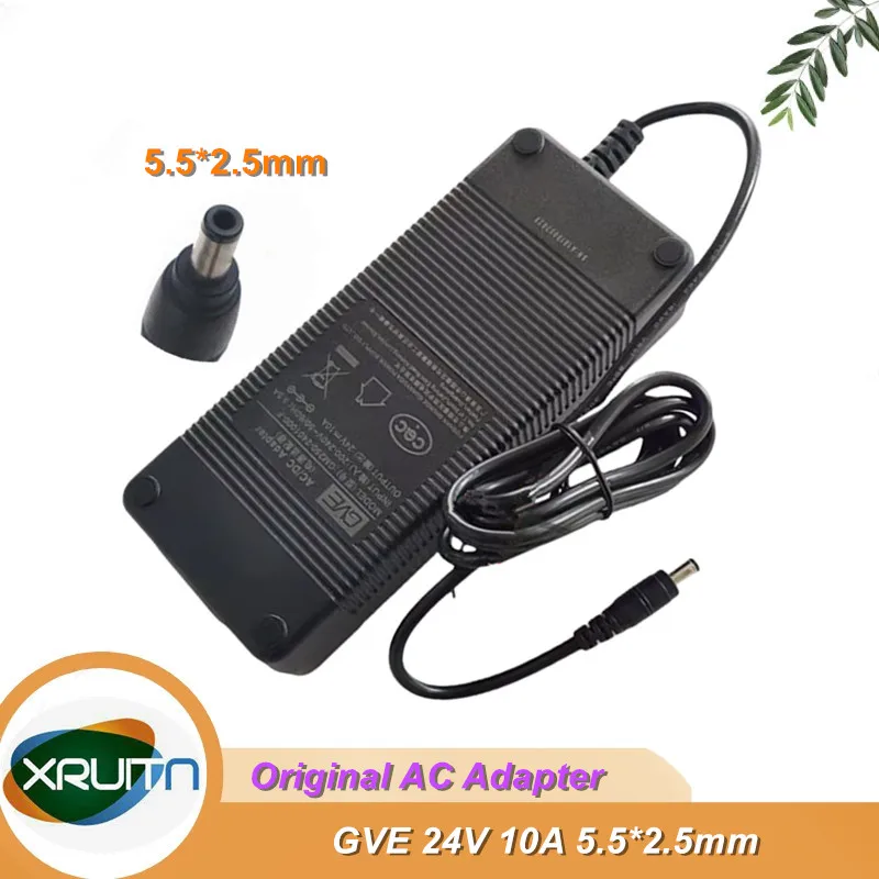 GM250-2401000-F Genuine GVE 24V 10A AC/DC Adapter Charger Original 240W Power Supply 5.5*2.5mm