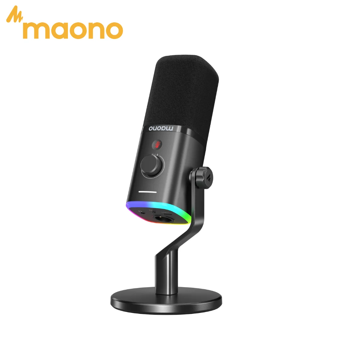 Micrófono para Juegos Maono PD100X con Software para Computadora, Software para Transmisión en Vivo, Control de Volumen y Silenciador, Cancelación de Ruido