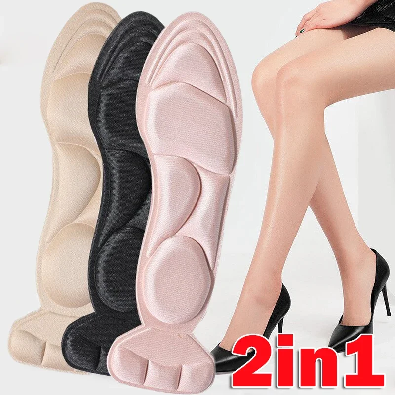 2-6pcs Women High-heel Shoes Insoles Memory Foam Insoles Anti-slip Cutable Insole Comfort Breathable Foot Care Massage Shoe Pads image 2