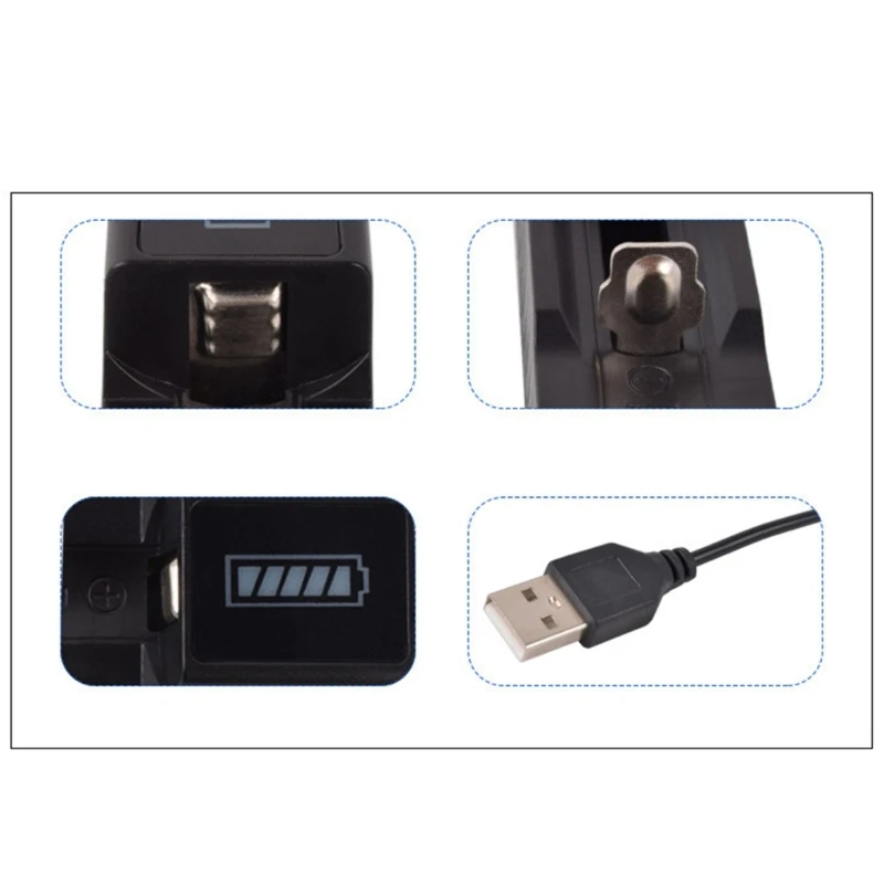 USB Charging Adapter with Light for 18650 Li-ion Batteries