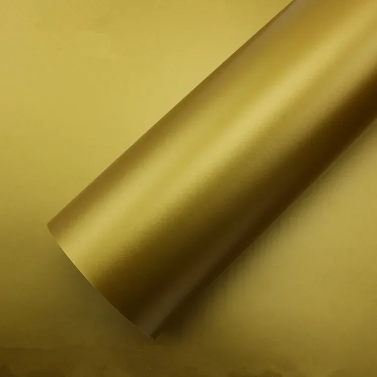 2pcs 50cm*150cm Gold Color Car Body Film Matte Brushed Interior Vinyl Wrap PVC Stickers for Car Motorcycle Bike Laptop Styling
